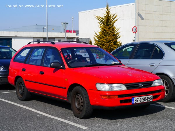 المواصفات والتفاصيل التقنية الكاملة 1995 Toyota Corolla Wagon VII (E100) 1.3 i XLI (75 Hp)