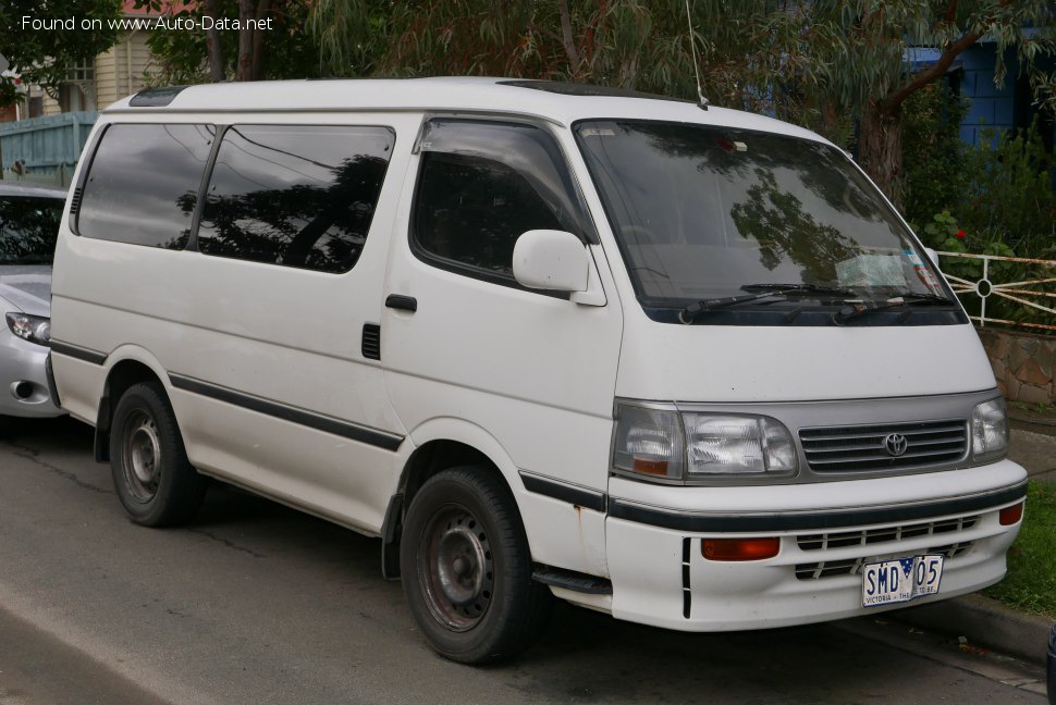 المواصفات والتفاصيل التقنية الكاملة 1989 Toyota Hiace 2.4 i (132 Hp)