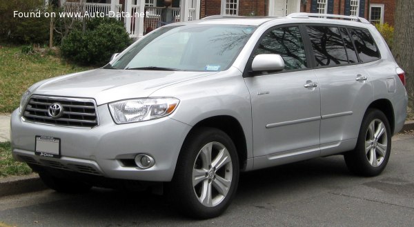 Full specifications and technical details 2007 Toyota Highlander II 3.3 V6 (270 Hp) Hybrid 4WD-i e-CVT