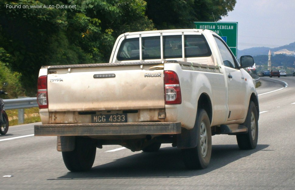 المواصفات والتفاصيل التقنية الكاملة 2011 Toyota Hilux Single Cab VII (facelift 2011) 2.5 D-4D (144 Hp)