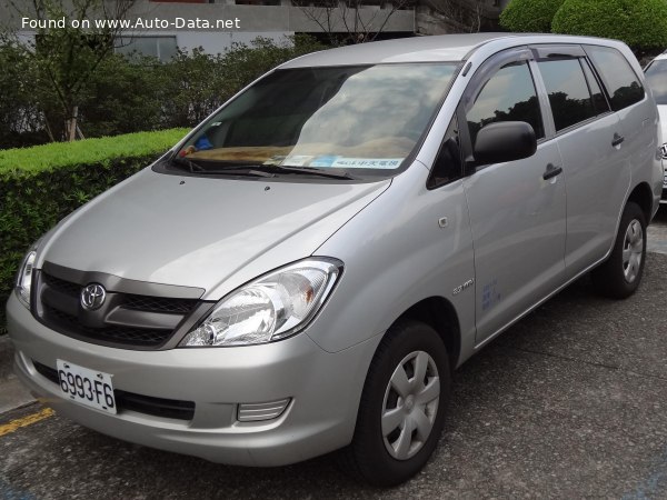 Full specifications and technical details 2004 Toyota Innova I 2.0 VVT-i (136 Hp)