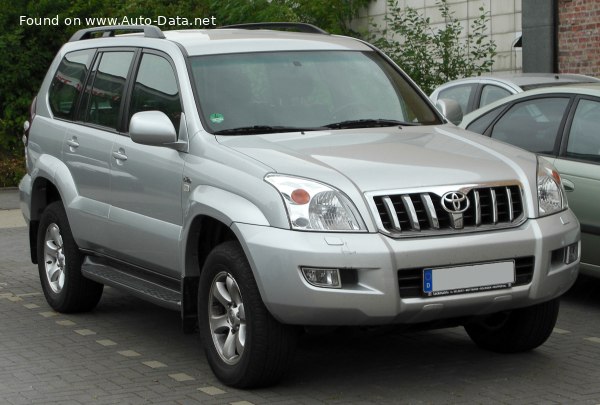 Full specifications and technical details 2004 Toyota Land Cruiser Prado (J120) 4.0 V6 (249 Hp) 4WD ECT