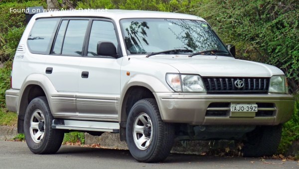 المواصفات والتفاصيل التقنية الكاملة 1996 Toyota Land Cruiser Prado (J90) 5-door 3.0 TD (125 Hp) 4WD ECT