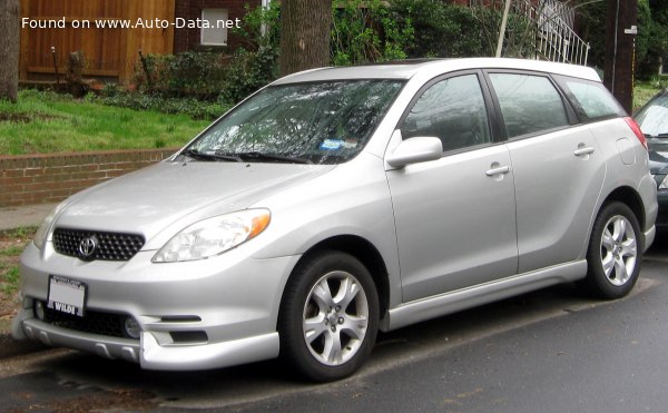 المواصفات والتفاصيل التقنية الكاملة 2002 Toyota Matrix (E130) 1.8i 16V (132 Hp)