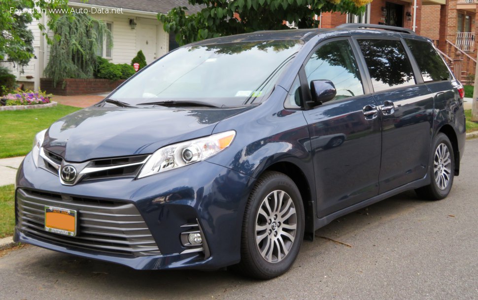 Full specifications and technical details 2018 Toyota Sienna III (facelift 2018) 3.5 V6 (296 Hp) Automatic