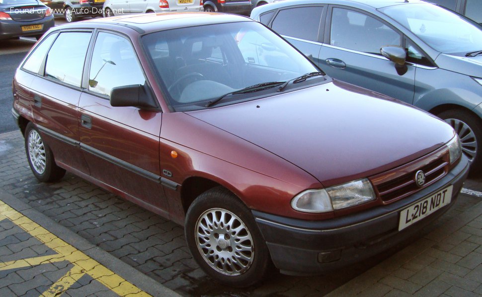 المواصفات والتفاصيل التقنية الكاملة 1991 Vauxhall Astra Mk III CC 1.4i (60 Hp)