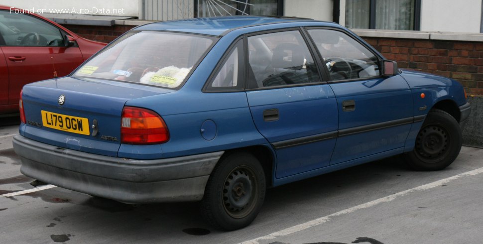 المواصفات والتفاصيل التقنية الكاملة 1992 Vauxhall Astra Mk III 1.4i (60 Hp)