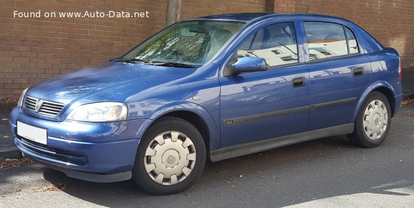 المواصفات والتفاصيل التقنية الكاملة 1998 Vauxhall Astra Mk IV CC 1.6 (75 Hp)