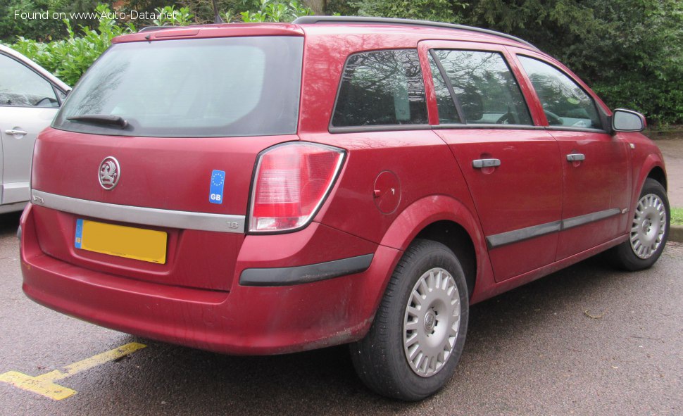 Full specifications and technical details 2004 Vauxhall Astra Mk V Estate 1.4 (90 Hp)