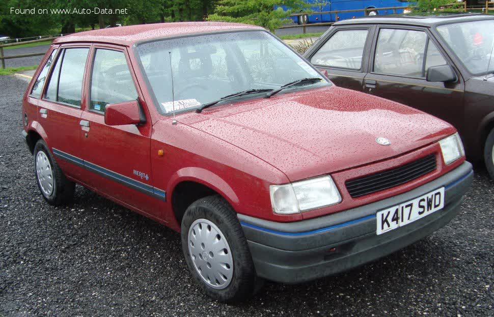 Spécifications complètes et détails techniques 1991 Vauxhall Nova CC 1.4i S (82 Hp)