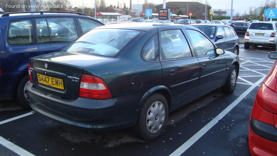 المواصفات والتفاصيل التقنية الكاملة 1995 Vauxhall Vectra B 1.8i 16V (116 Hp) Automatic