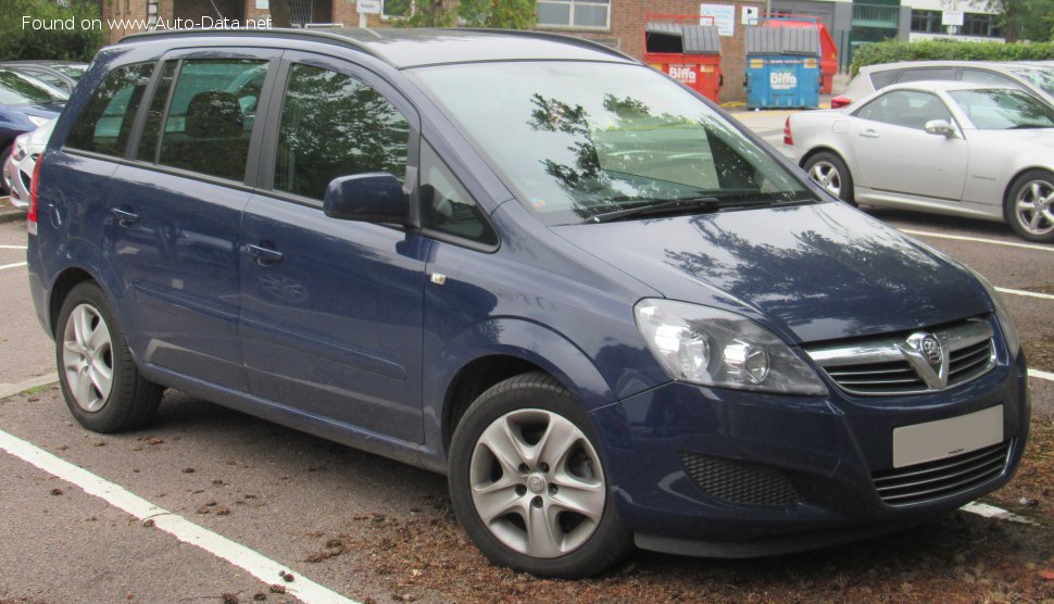 Full specifications and technical details 2008 Vauxhall Zafira B (facelift 2008) 1.6 XER (115 Hp)