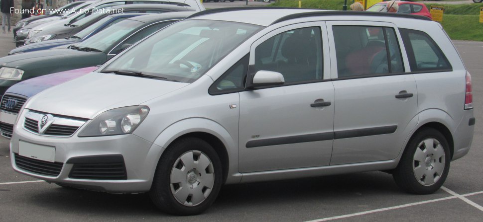 Full specifications and technical details 2005 Vauxhall Zafira B 1.9 CDTI (120 Hp)