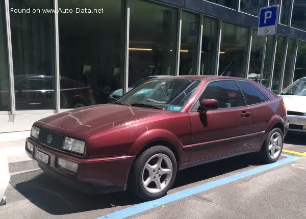 Spécifications complètes et détails techniques 1988 Volkswagen Corrado (53l) 1.8 G60 (160 Hp) Automatic