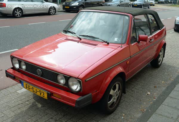 Spécifications complètes et détails techniques 1989 Volkswagen Golf I Cabrio 1.8 (98 Hp)