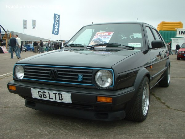 Full specifications and technical details 1988 Volkswagen Golf II (5-door, facelift 1987) 1.6 D (54 Hp) Manual 5-speed