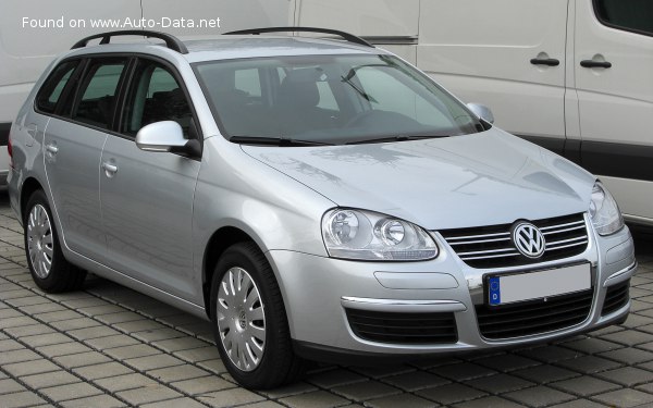 Full specifications and technical details 2007 Volkswagen Golf V Variant 1.6 i (102 Hp)