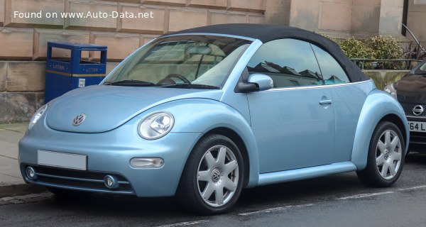 Full specifications and technical details 2003 Volkswagen NEW Beetle Convertible 1.6i (102 Hp)