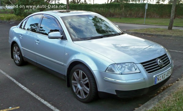 المواصفات والتفاصيل التقنية الكاملة 2000 Volkswagen Passat (B5.5) 2.8 30V V6 (193 Hp) 4MOTION Tiptronic