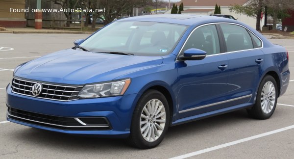 Full specifications and technical details 2017 Volkswagen Passat (North America, A33) 2.0 TSI (174 Hp) Tiptronic