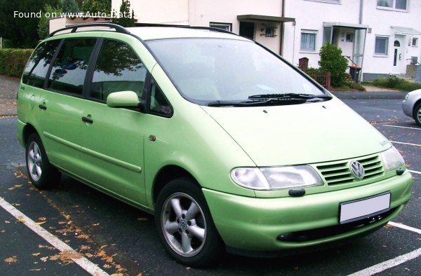 Full specifications and technical details 1996 Volkswagen Sharan I 1.9 TDI (110 Hp) Automatic