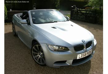 Full specifications and technical details 2008 BMW M3 Convertible (E93) 4.0 V8 (420 Hp)