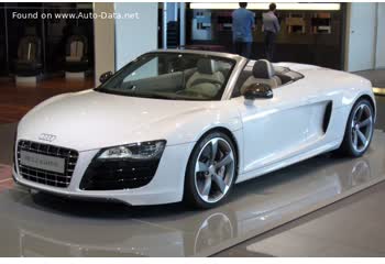 Full specifications and technical details 2010 Audi R8 Spyder (42) 5.2 FSI V10 (525 Hp) quattro R tronic