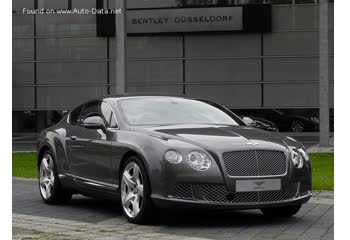 Full specifications and technical details 2012 Bentley Continental GT II Speed 6.0 W12 (626 Hp)