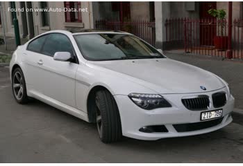 Full specifications and technical details 2007 BMW 6 Series (E63, facelift 2007) 650i (367 Hp)