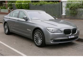 Full specifications and technical details 2009 BMW 7 Series (F01) 750i (408 Hp) xDrive Steptronic