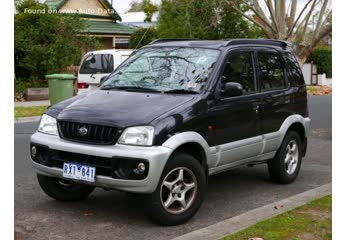 المواصفات والتفاصيل التقنية الكاملة 2000 Daihatsu Terios (J1) 1.3 i 16V 4WD Turbo (140 Hp) Automatic