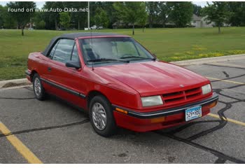 Vollständige Spezifikationen und technische Details 1990 Dodge Shadow Convertible 2.5 i Turbo (152 Hp)