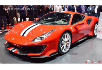 Full specifications and technical details 2018 Ferrari 488 Pista 3.9 V8 (720 Hp) DCT