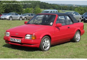 Full specifications and technical details 1987 Ford Escort IV Cabrio 1.4 (73 Hp)