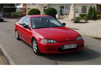 Full specifications and technical details 1993 Honda Civic V Coupe 1.5i (101 Hp)