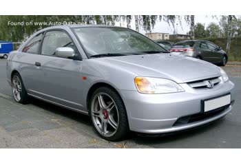 المواصفات والتفاصيل التقنية الكاملة 2001 Honda Civic VII Coupe 1.7i (120 Hp)