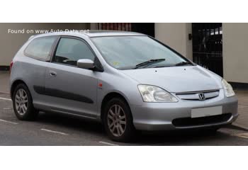 Full specifications and technical details 2001 Honda Civic VII Hatchback 1.4 16V (90 Hp)