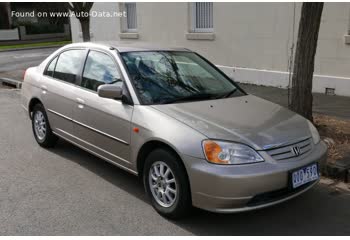 المواصفات والتفاصيل التقنية الكاملة 2001 Honda Civic VII Sedan 1.6i 16V (110 Hp) Automatic