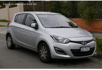 Full specifications and technical details 2012 Hyundai i20 I (PB facelift 2012) 1.2 16V (86 Hp)