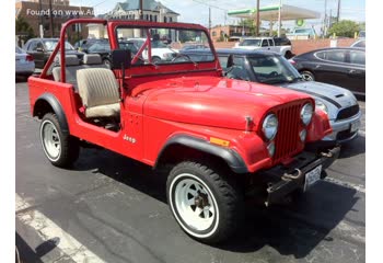 Full specifications and technical details 1980 Jeep CJ-7 2.5 (82 Hp)