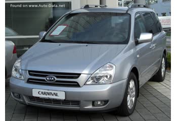 المواصفات والتفاصيل التقنية الكاملة 2006 Kia Carnival II (VQ) 2.9 CRDi (185 Hp)