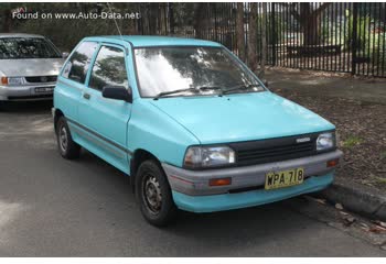 Full specifications and technical details 1989 Mazda 121 I (DA) 1.1 (54 Hp)