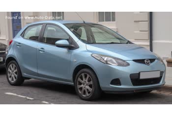 Full specifications and technical details 2007 Mazda 2 II (DE) 1.5i (103 Hp)