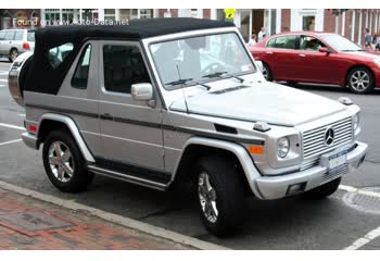 Full specifications and technical details 2000 Mercedes-Benz G-class Cabriolet (W463, facelift 2000) G 500 V8 (296 Hp) 4MATIC Automatic