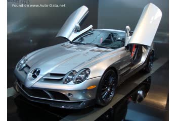 Vollständige Spezifikationen und technische Details 2007 Mercedes-Benz SLR McLaren (R199) Roadster 5.5 V8 Kompressor (626 Hp) AMG SPEEDSHIFT R