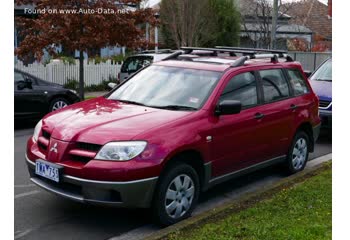 Full specifications and technical details 2001 Mitsubishi Outlander I 2.4 i 16V 4WD XLS (142 Hp)