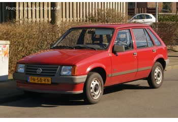 Full specifications and technical details 1982 Opel Corsa A 1.2 S (55 Hp)