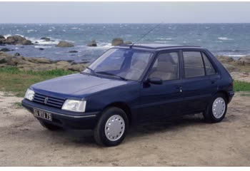 المواصفات والتفاصيل التقنية الكاملة 1987 Peugeot 205 I (20A/C, facelift 1987) 1.9 GTI (102 Hp) CAT