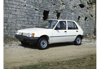 Full specifications and technical details 1983 Peugeot 205 I (741A/C) 1.0 (45 Hp)