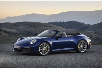 Vollständige Spezifikationen und technische Details 2019 Porsche 911 Cabriolet (992) Carrera 4S 3.0 (450 Hp) PDK